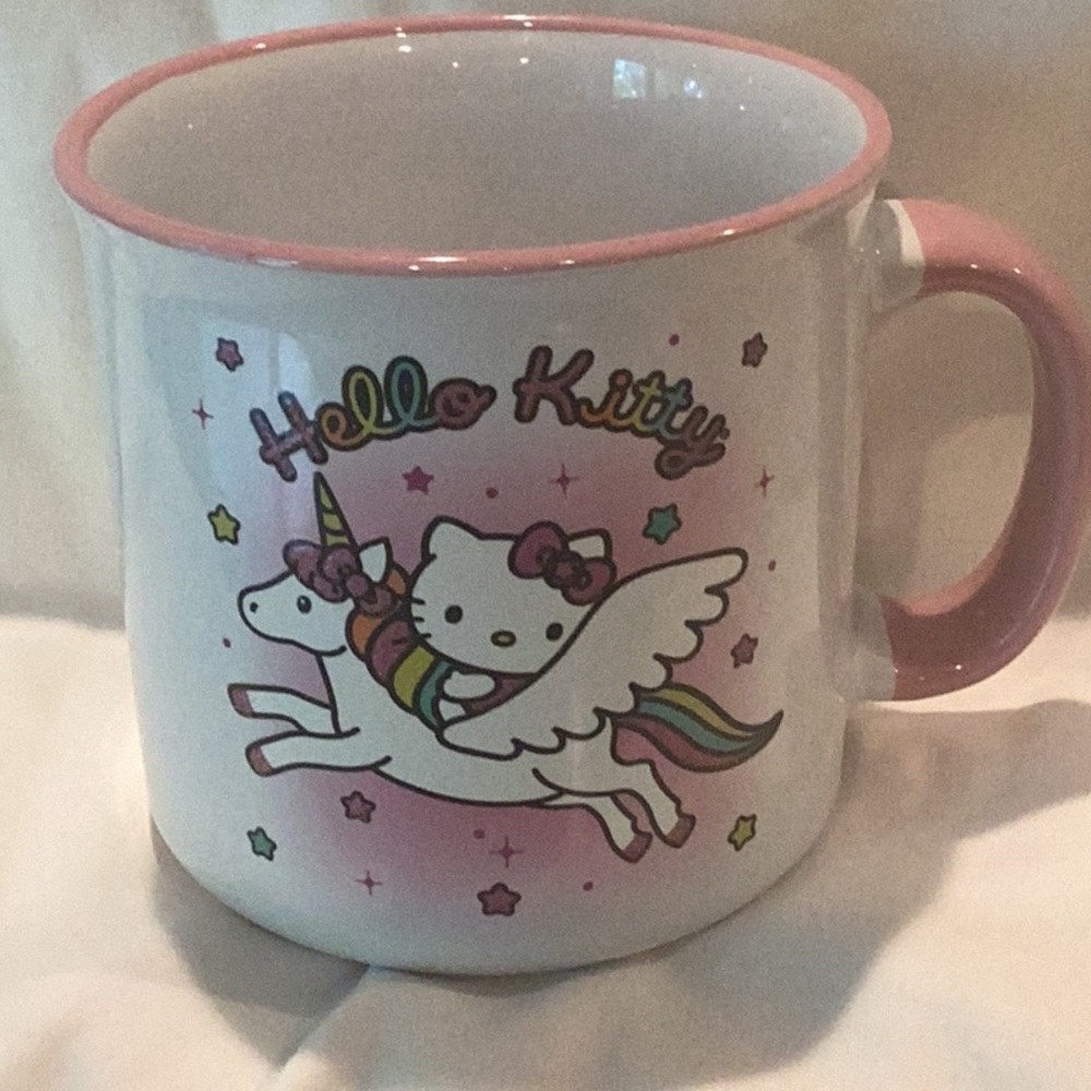 Hello Kitty on Unicorn mug